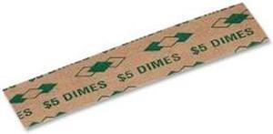 PM Company 53010 Tubular Coin Wrappers, Dimes, $5, Pop-Open Wrappers, 1000/Pack