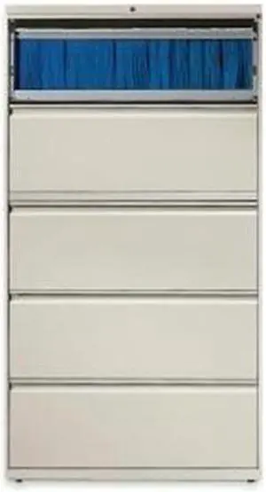 Lorell Lateral File - 36" x 18.6" x 67.7" - 5 x Drawer(s) for File - Legal, Letter, A4 - Lateral - Rust Proof, Leveling