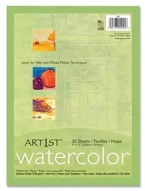 Art1st 4925 Fine Art Paper 9" x 12" - Recycled - Vellum - 50 / Pack - White