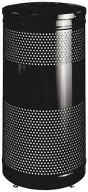 United Receptacle Heavy-guage Steel Receptacle 25 gal Capacity - 35.5" Height x 18" Width - Steel, Plastic - Black