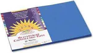Pacon 7507 SunWorks Construction Paper  Heavyweight  12 x 18  Bright Blue  50 Sheets