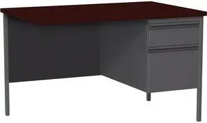 Lorell Right Pedestal Return RH 42"x24"x29-1/2" Mahogany 60922