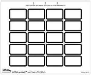 Tabbies TAB48090 Exhibit Labels- 1-.63in.x1in.- 240 Labels-Pack- White