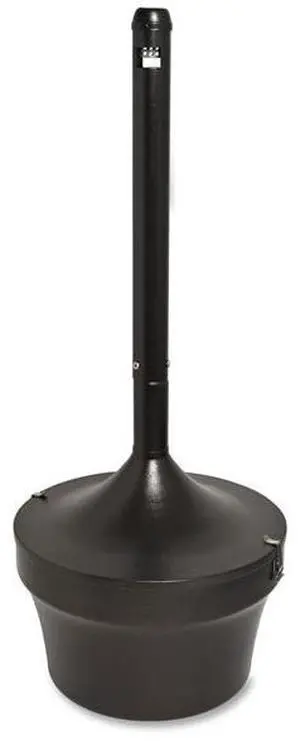 Genuine Joe Capped Tube Smoking Receptacle - Galvanized Steel - Bronze