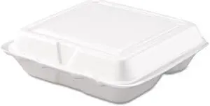 C-Foam H/L 3Comp Cntnr Sm 8X7.5X2.25 Whi 2/100