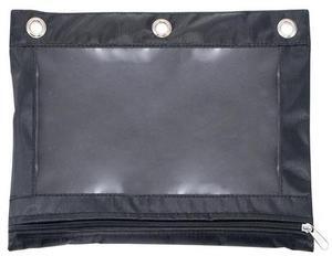 Advantus Binder Pencil Pouch 10 x 7 3/8 Black/Clear 3/Pack 63067