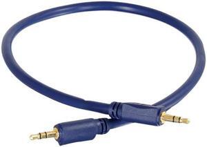 C2G 40603 Velocity 3.5mm M/M Stereo Audio Cable, Aux Cable, Blue (12 Feet, 3.65 Meters)
