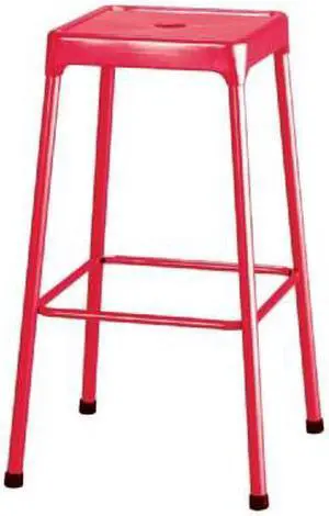 Safco - 6606RD - Stool, Steel, 29 in. H, Red, 250 lb.