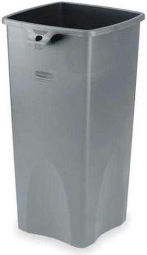 RUBBERMAID COMMERCIAL FG356988GRAY 23 gal Square Trash Can, Gray, 15 1/2 in