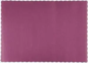 Solid Color Scalloped Edge Placemats, 9 1/2 x 13 1/2, Burgundy, 1000/Carton HFM310524