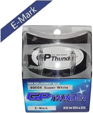 GP Thunder D2R D2S D2C E-Mark Super White 6000k Bulbs (ORIGINAL) GP-D2C6K Low Beam Driving Light Acura BMW Lexus (Made in Korea) GP Thunder D2R D2S D2C E-Mark Super White 6000k Bulbs (ORIGINAL) GP-D2C6K Low Beam Driving Light Acura BMW Lexus (Made in Korea)