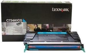 Lexmark C734A1CG OEM Toner - C734 C736 X734 X736 X738 Series Cyan Return Program Toner (6000 Yield)
