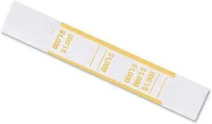 Coin-Tainer Currency Straps Yellow $1 000 in $10 Bills 1000 Bands/Pack 401000