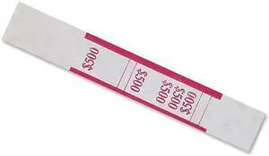 Coin-Tainer Currency Straps Red $500 in $5 Bills 1000 Bands/Pack 400500