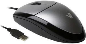 V7 MV3000010 5NC USB Optical Mouse, Black/Silver, 1000dpi