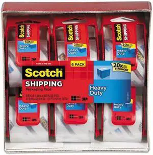 Scotch 3850 Heavy-Duty Packaging Tape in Sure Start Disp. 1.88" x 800" Clear 6
