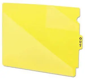 End Tab Poly Out Guides, Two-Pocket Style, 1/3-Cut End Tab, Out, 8.5 x 11, Yellow, 50/Box
