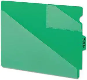 End Tab Poly Out Guides, Two-Pocket Style, 1/3-Cut End Tab, Out, 8.5 x 11, Green, 50/Box