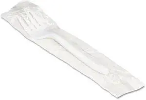 BOARDWALK BWK FORKIW Disposable Wrapped Fork, Polypropylene, White, PK1000