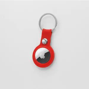 AirTag Holder, Slim Lightweight Protective Cover with Keychain Carabiner for Apple AirTag 2021 (Silicone Dark Red)