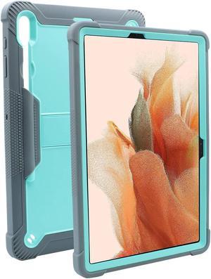 Galaxy Tab S7 FE Case 12.4 2021 T730, Shockproof Rugged Heavy Duty Protection Cover Kickstand Case for Samsung Galaxy Tab S7 FE 12.4 inch SM-T730 2021 (Guardian Teal/Grey)