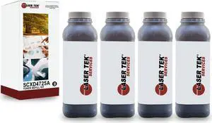 Laser Tek Services® 4 Pack Black Toner Refill Kit with chip for the Samsung SCX-4725A SCX-4725ELS SCX-4725F SCX-4725FN