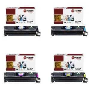 Laser Tek Services® 4 Pack Replacement HP 121A High Yield Toner Cartridges (C9700A, C9701A, C9702A, C9703A) Laser Tek Services® 4 Pack Replacement HP 121A High Yield Toner Cartridges (C9700A, C9701A, C9702A, C9703A)