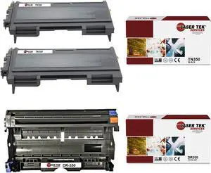 Laser Tek Services Compatible TN-350 DR-350 Toner Cartridge and Drum Unit Combo Replacement Brother HL2030 2040, IntelliFax 2820 2910, MFC7420, DCP7010 Printers (2 TN-350, 1 DR-350-3 Pack) Laser Tek Services Compatible TN-350 DR-350 Toner Cartridge and Drum Unit Combo Replacement Brother HL2030 2040, IntelliFax 2820 2910, MFC7420, DCP7010 Printers (2 TN-350, 1 DR-350-3 Pack)