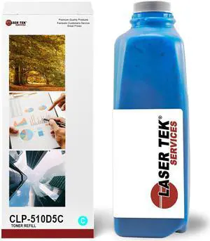 Laser Tek Services® Cyan Toner Refill Kit with reset chip for the Samsung CLP-510 CLP-510n CLP510 CLP-510D5C