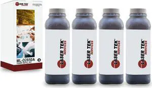 Laser Tek Services® 4 Pack Black Toner Refill with chips Samsung ML-2850B ML-2850 ML-2850DR ML-2851ND ML-2851NDL
