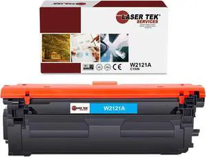 Laser Tek Services Compatible Toner Cartridge Replacement for 212A W2121A Works with HP Color LaserJet Enterprise Flow MFP M578c, M578z M554dn Printers (Cyan, 1 Pack) - 4,500 Pages