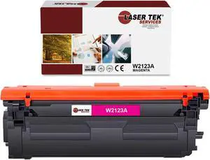 Laser Tek Services Compatible Toner Cartridge Replacement for 212A W2123A Works with HP Color LaserJet Enterprise Flow MFP M578c, M578z M554dn Printers (Magenta, 1 Pack) - 4,500 Pages