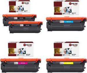 Laser Tek Services Compatible Toner Cartridge Replacement for 212X High Yield Works with HP Color LaserJet Enterprise Flow MFP M578c Printers (Black, Cyan, Magenta, Yellow, 5 Pack)