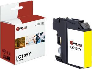 Laser Tek Services Compatible High Yield Ink Cartridge Replacement for Brother LC-105 LC105Y Works with Brother MFCJ4310DW J4410DW Printers (Yellow, 1 Pack) - 1,200 Pages