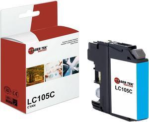 Laser Tek Services Compatible High Yield Ink Cartridge Replacement for Brother LC-105 LC105C Works with Brother MFCJ4310DW J4410DW Printers (Cyan, 1 Pack) - 1,200 Pages