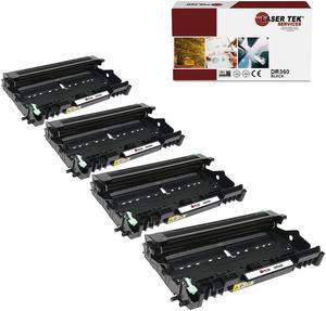 Laser Tek Services Compatible Drum Unit Replacement for Brother DR-360 DR360 Works with Brother HL2130 2140 2150N, MFC7320 7340, DCP7030, DCP7040 Printers (Black, 4 Pack) - 20,000 Pages