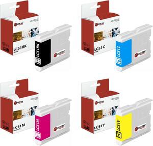 Black and Color Brother LC-51BK LC-51C LC-51M LC-51Y (1BK, 1C, 1M, 1Y)