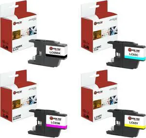Laser Tek Services® Black and Color Brother LC-65BK LC-65C LC-65M LC-65Y (1BK, 1C, 1M, 1Y)
