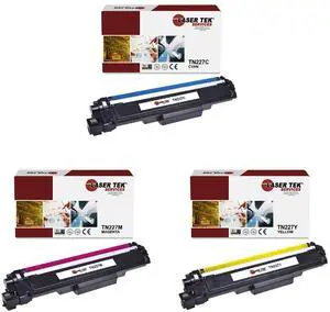 Laser Tek Services Compatible High Yield Toner Cartridge Replacement for Brother TN-227 Works with Brother HLL3210CW L3230CDW, MFCL3710CW, DCPL3510CDW Printers (Cyan, Magenta, Yellow, 3 Pack)