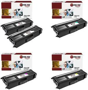 Laser Tek Services Compatible Toner Cartridge Replacement for Brother TN-315 TN315BK TN315C TN315M TN315Y Works with Brother HL4150cdn, MFC9460cdn Printers (Black, Cyan, Magenta, Yellow, 5 Pack)