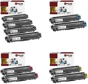Laser Tek Services Compatible Toner Cartridge Replacement for Brother TN-221 Works with Brother HL3140CW 3142CW, MFC9130CW, DCP9020CDW Printers (Black, Cyan, Magenta, Yellow, 10 Pack)