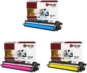 Laser Tek Services Compatible Toner Cartridge Replacement for Brother TN-210 TN210C TN210M TN210Y Works with Brother HL3040CN 3070CW, MFC9010CN Printers (Cyan, Magenta, Yellow, 3 Pack)