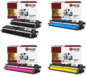 Laser Tek Services Compatible Toner Cartridge Replacement for Brother TN-210 TN210BK TN210C TN210M TN210Y Works with Brother HL3040CN 3070CW, MFC9010CN Printers (Black, Cyan, Magenta, Yellow, 5 Pack)