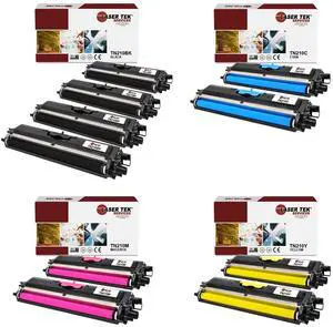 Laser Tek Services Compatible Toner Cartridge Replacement for Brother TN-210 TN210BK TN210C TN210M TN210Y Works with Brother HL3040CN 3070CW Printers (Black, Cyan, Magenta, Yellow, 10 Pack)