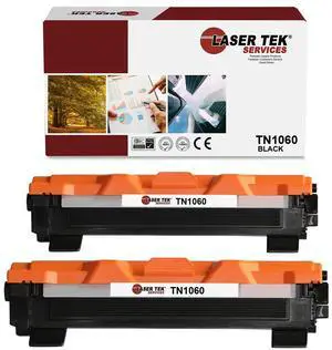 Laser Tek Services Compatible Toner Cartridge Replacement for Brother TN-1060 Works with Brother HL1110 1110E, MFC1810 1810E, DCP1510 Printers (Black, 2 Pack) - 1,000 Pages