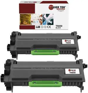 Laser Tek Services Compatible Toner Cartridge Replacement for Brother TN-850 Works with Brother DCPL5500DN, HLL5000D L5100DN, MFCL5700DW Printers (Black, 2 Pack) - 8,000 Pages