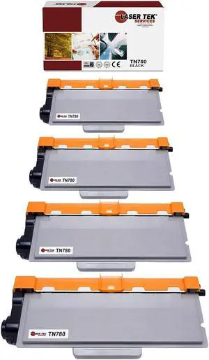 Laser Tek Services ® Brother TN780 4 Pack High Yield Compatible Replacement Toner Cartridges
