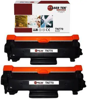 Laser Tek Services Compatible Extra High Yield Toner Cartridge Replacement for Brother TN-770 Works with Brother MFCL2750DW, HLL2370DW L2370DWXL Printers (Black, 2 Pack) - 4,500 Pages