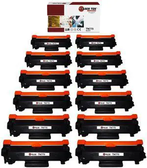 12Pk LTS TN-770 Black Extra HY Compatible for Brother MFCL2750DW L2750DWXL Toner