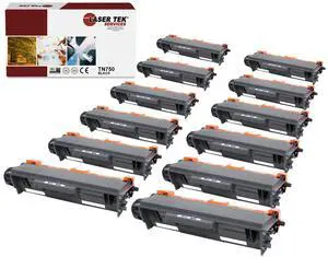 12Pk LTS TN-750 Black Compatible for Brother HL5440D 5450DN, MFC8510DN Toner